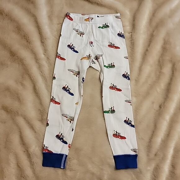 HANNA ANDERSSON 2-PIECE WHITE SNOWMOBILE PAJAMAS, SIZE 4 - 100% ORGANIC COTTON - Picture 7 of 9